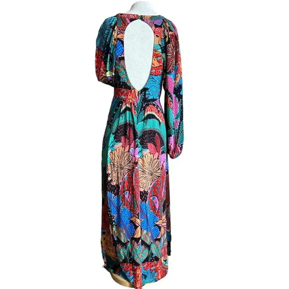 Farm Rio Cool Leopard Maxi Dress in Multicolor Medium Womens Long Gown - Picture 6 of 15